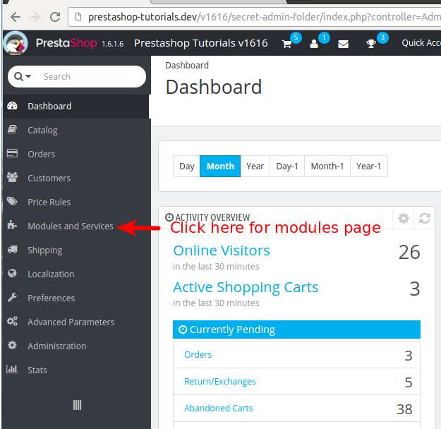 Prestashop Tutorials Modules Menu Click